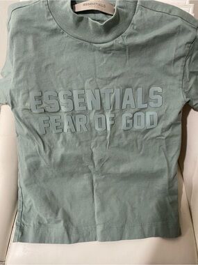 Essentials Kids Sage Green ESSENTIALS FEAR OF GOD Logo Tee